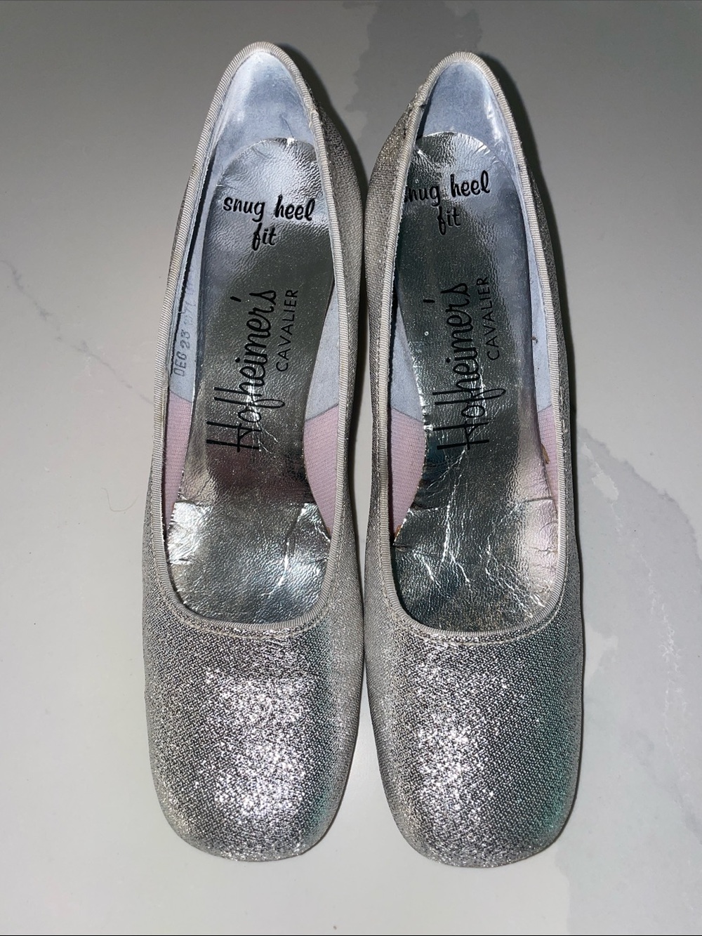 1971 Hofheimers Silver Glitter Heels. Amazing condition! vintage